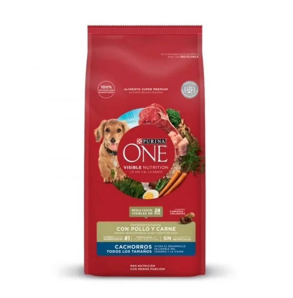 Purina One - Alimento Premium Perro Cachorro Pollo y Carne 2 Kg