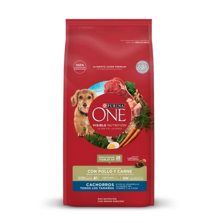 Purina One - Alimento Premium Perro Cachorro Pollo y Carne 2 Kg