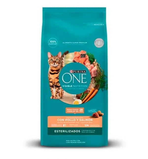 Purina One Gatos Esterilizados, Pollo y Salmón 2 kg