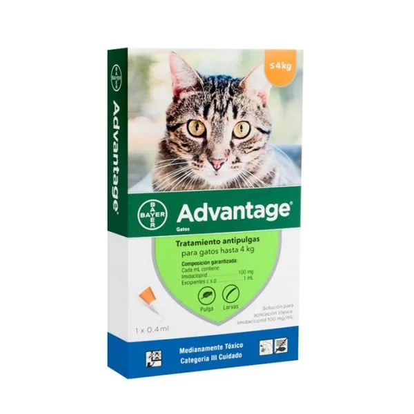 Advantage Pipeta antiparasitaria Externa para Gatos hasta 4 KG