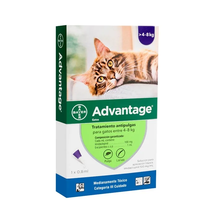 Advantage Pipeta antiparasitaria Externa para Gatos de 4 a 8 Kg