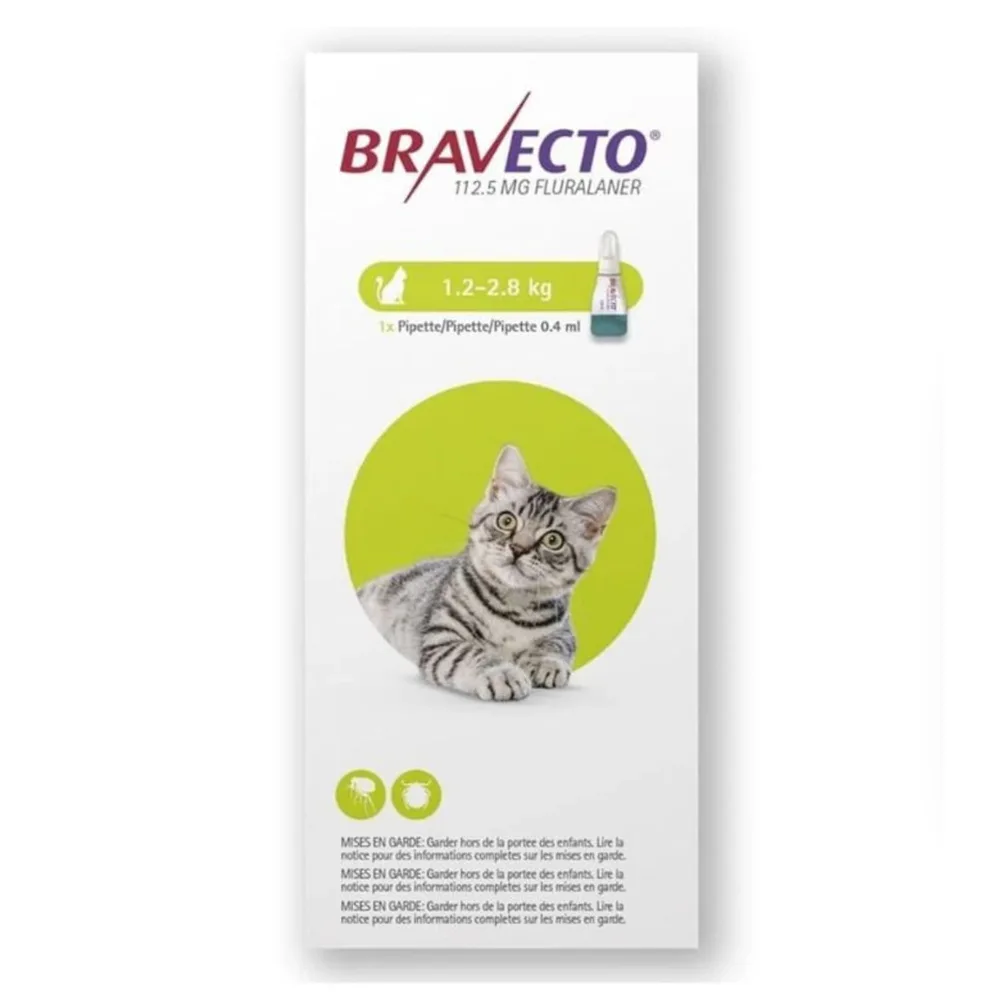 Desparasitante bravecto para gatos 1.2 - 2.8 Kg