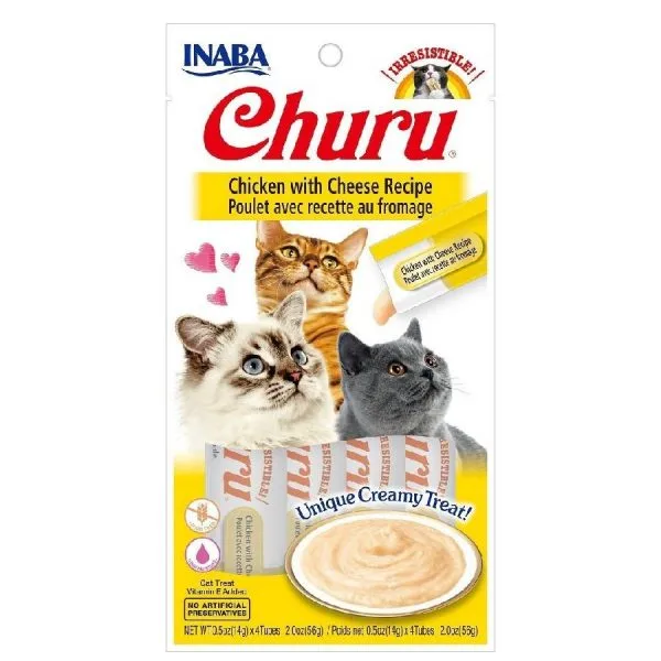 Churu de pollo con queso 56 Gr Para Gatos 4 tubos