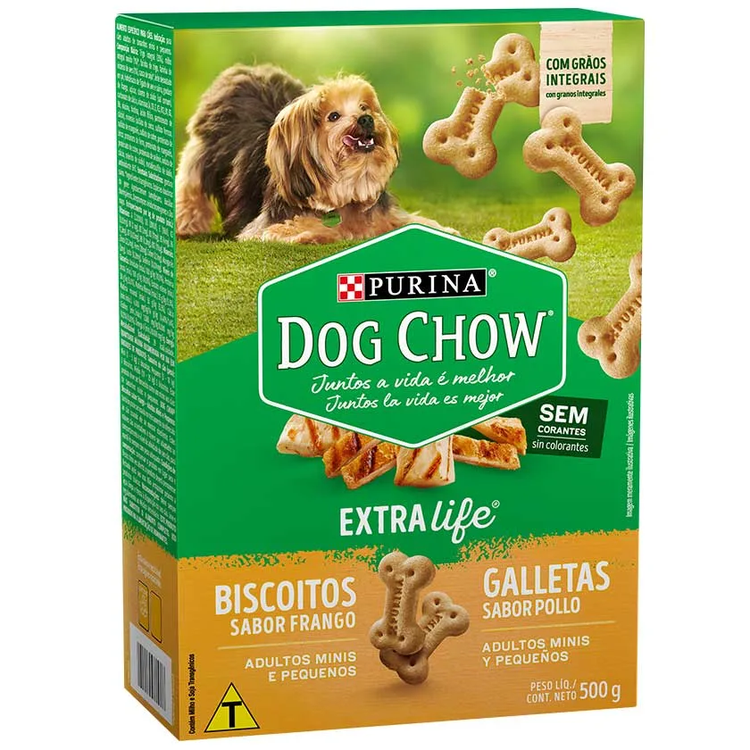 Galletas Dog Chow Adultos, Minis y Pequeños 500 Gr