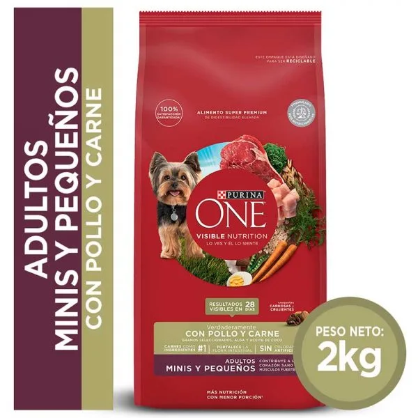 Purina One Adulto Mini y Pequeño Pollo y Carne 2 Kg