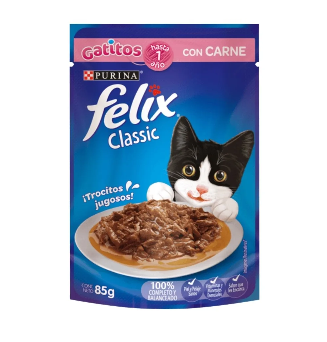 Felix Sachet Gatitos Carne 85 Gr